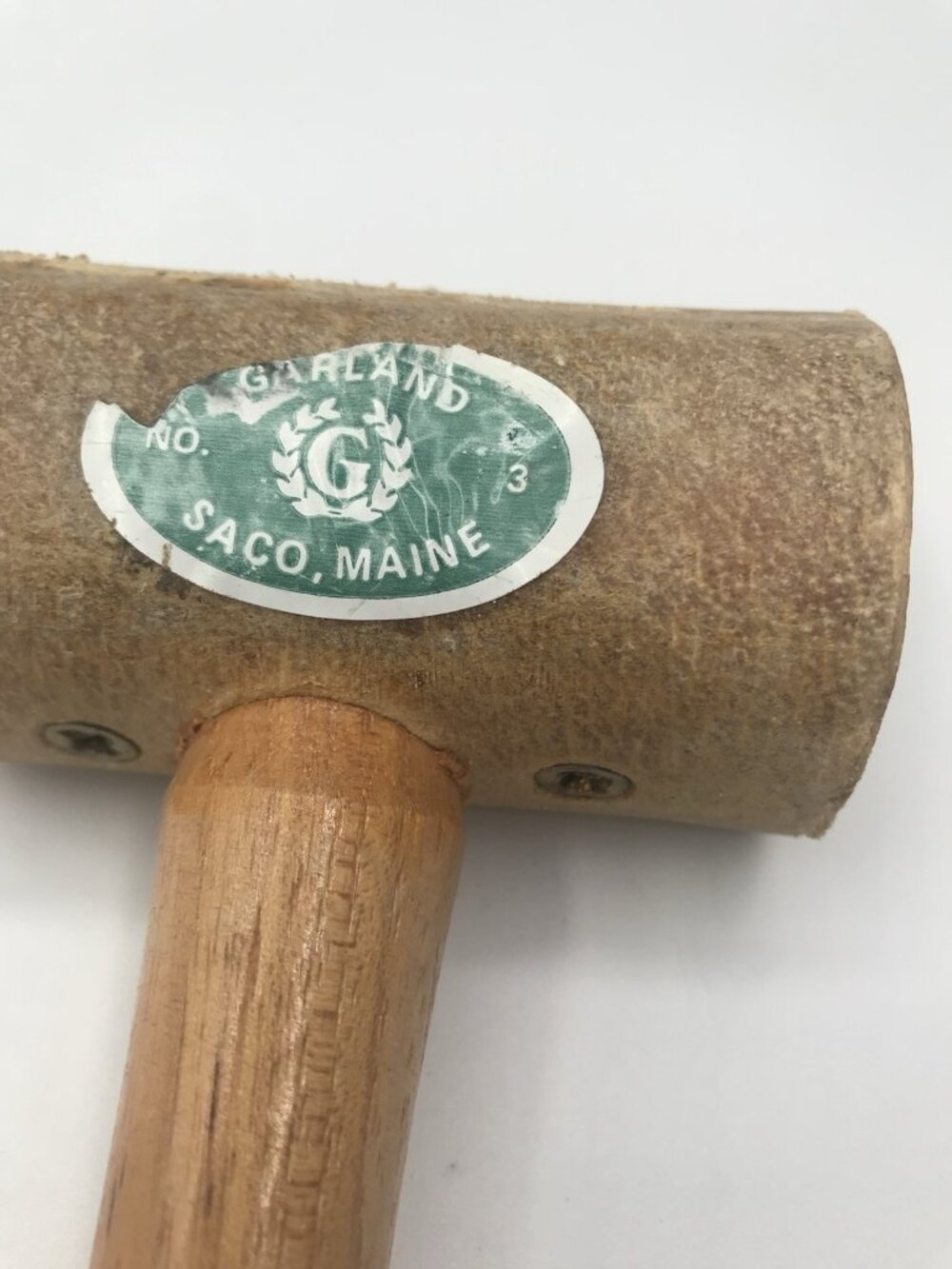 Vintage Garland Rolled Rawhide Mallet Leather working Hammer Saco MAINE - Picture 2 of 8